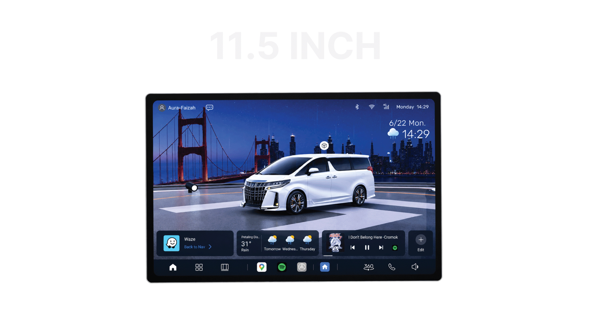 AuraAI X100 11.5-inch display