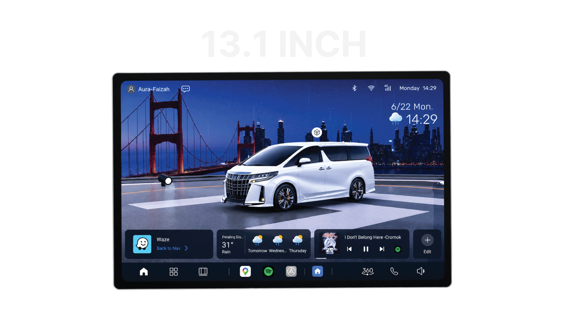 AuraAI X100 13.1-inch display