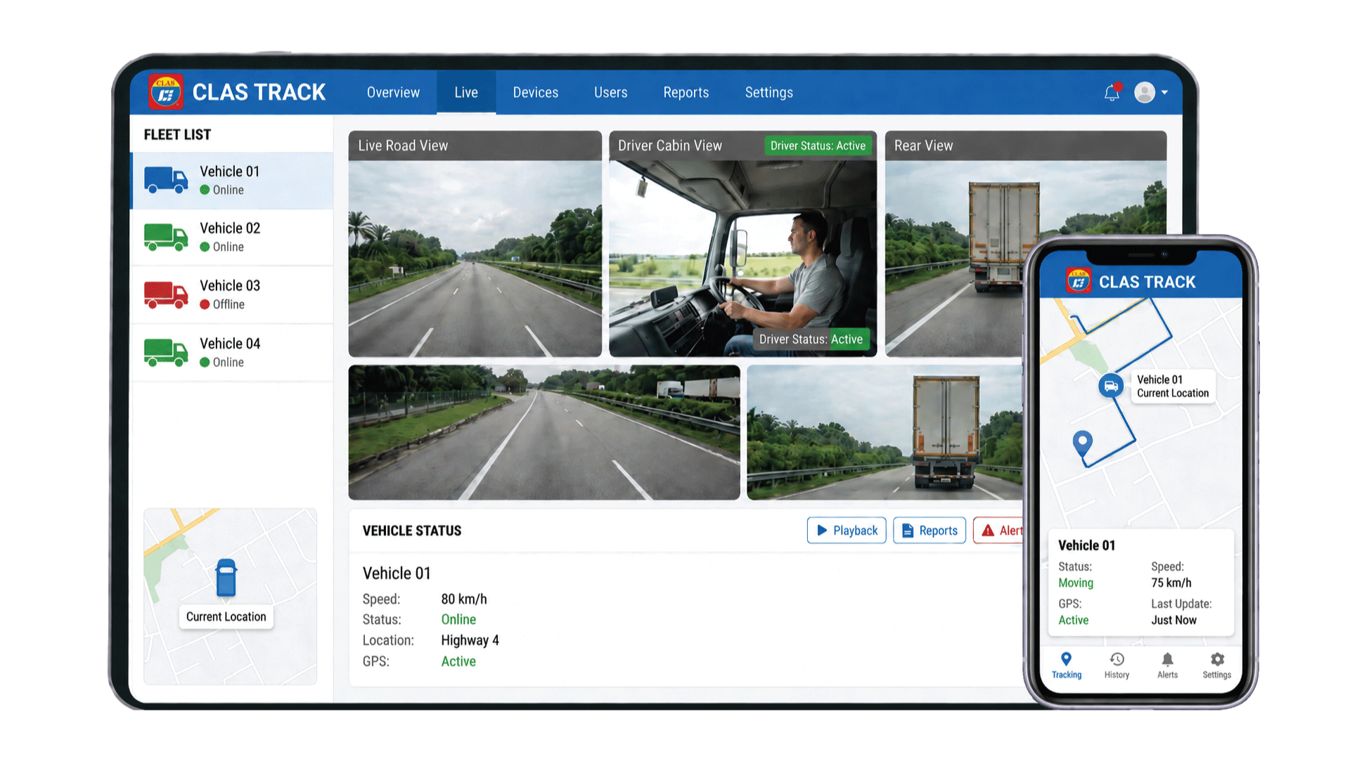 CLAS Track desktop and mobile platform