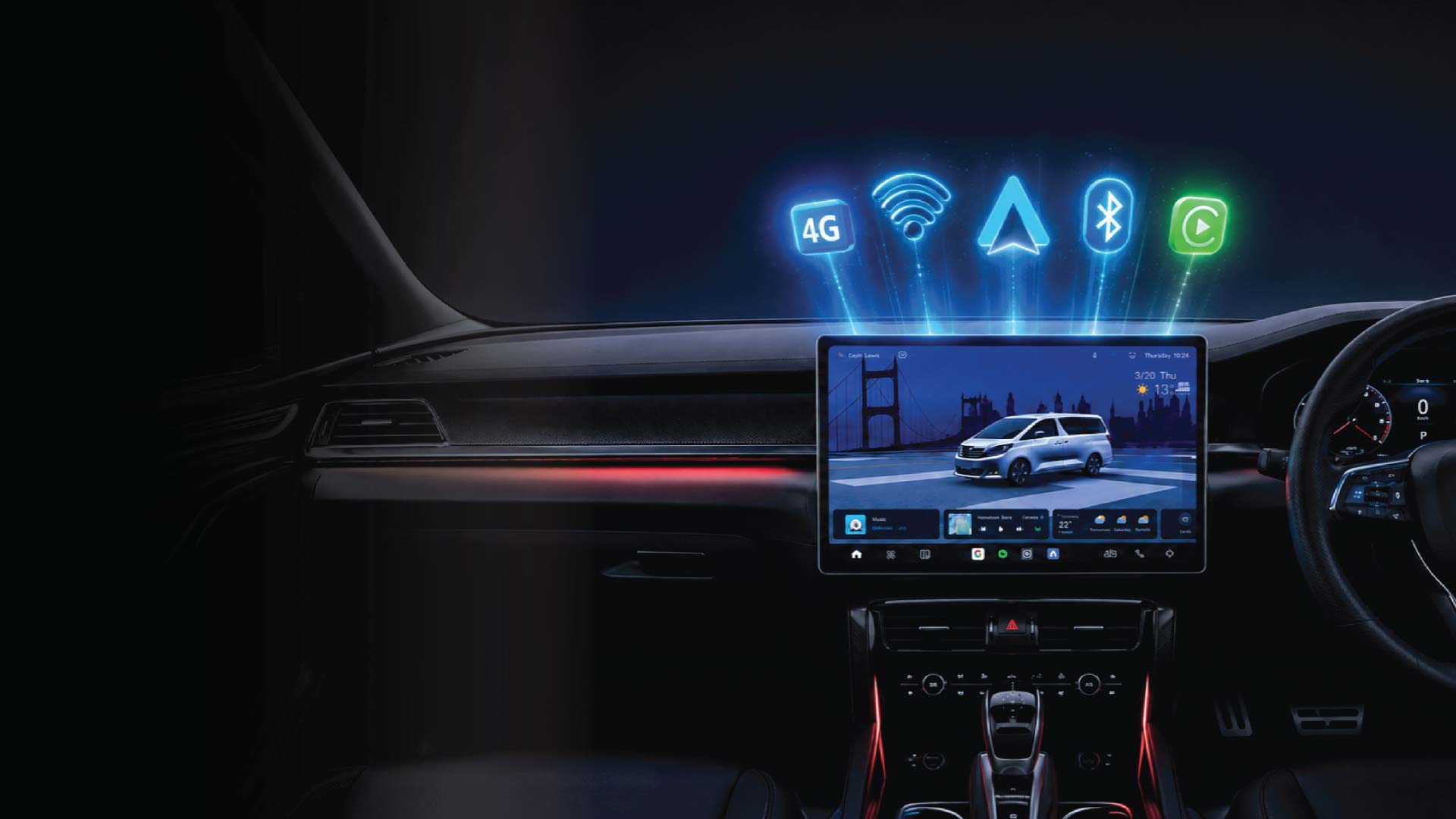 AuraAI connected driving features